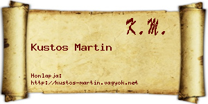 Kustos Martin névjegykártya