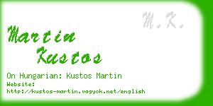 martin kustos business card